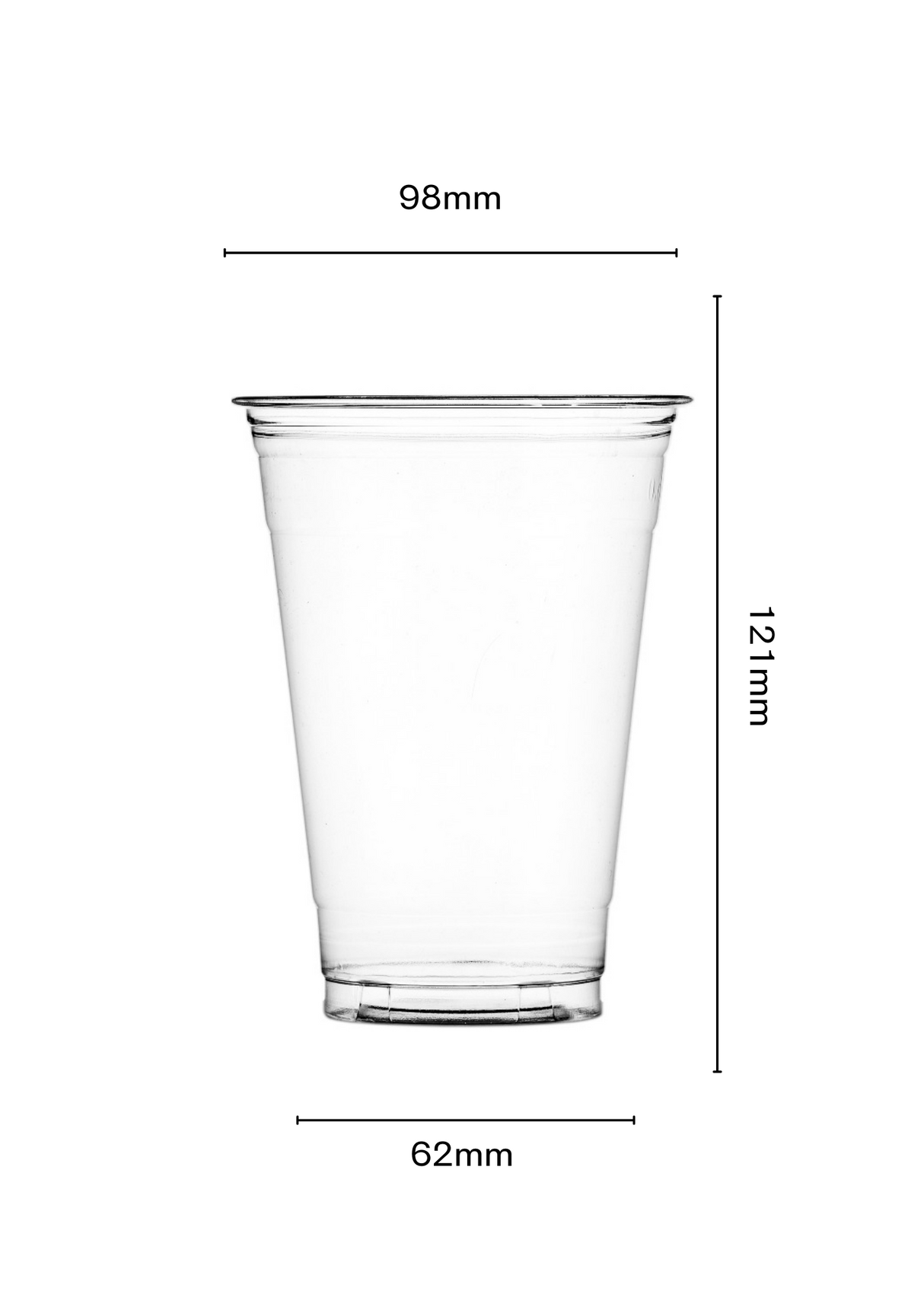 16oz Clear PET Smoothie Cups - 1000pcs 98mm