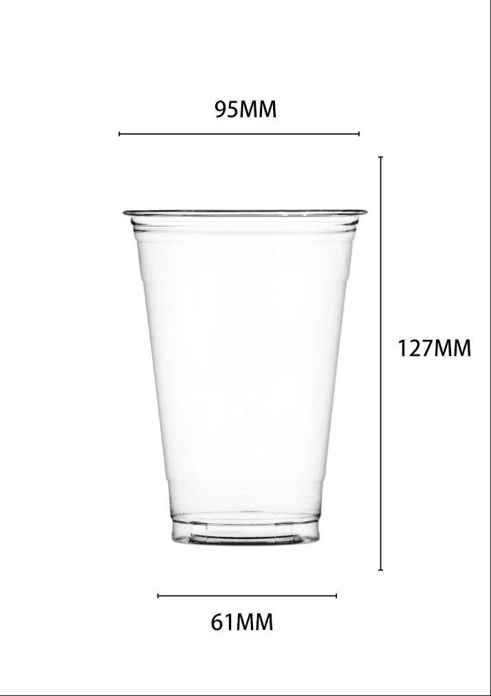 16oz Clear PET Smoothie Cups - 1000pcs 95mm