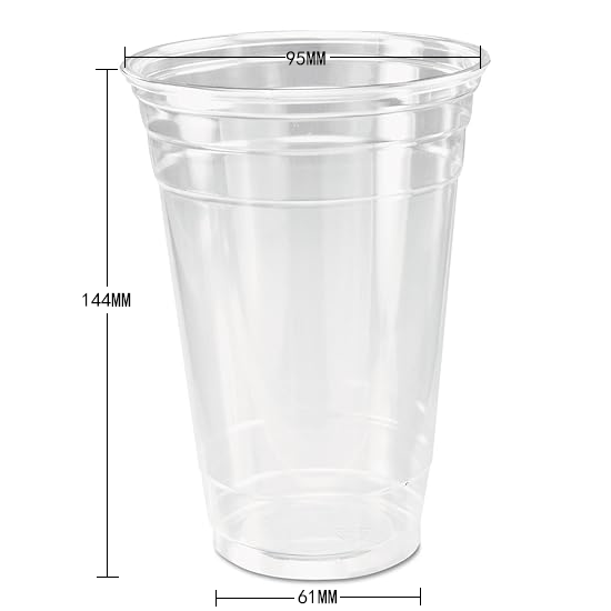 20oz Clear PET Smoothie Cups - 1000pcs 95mm
