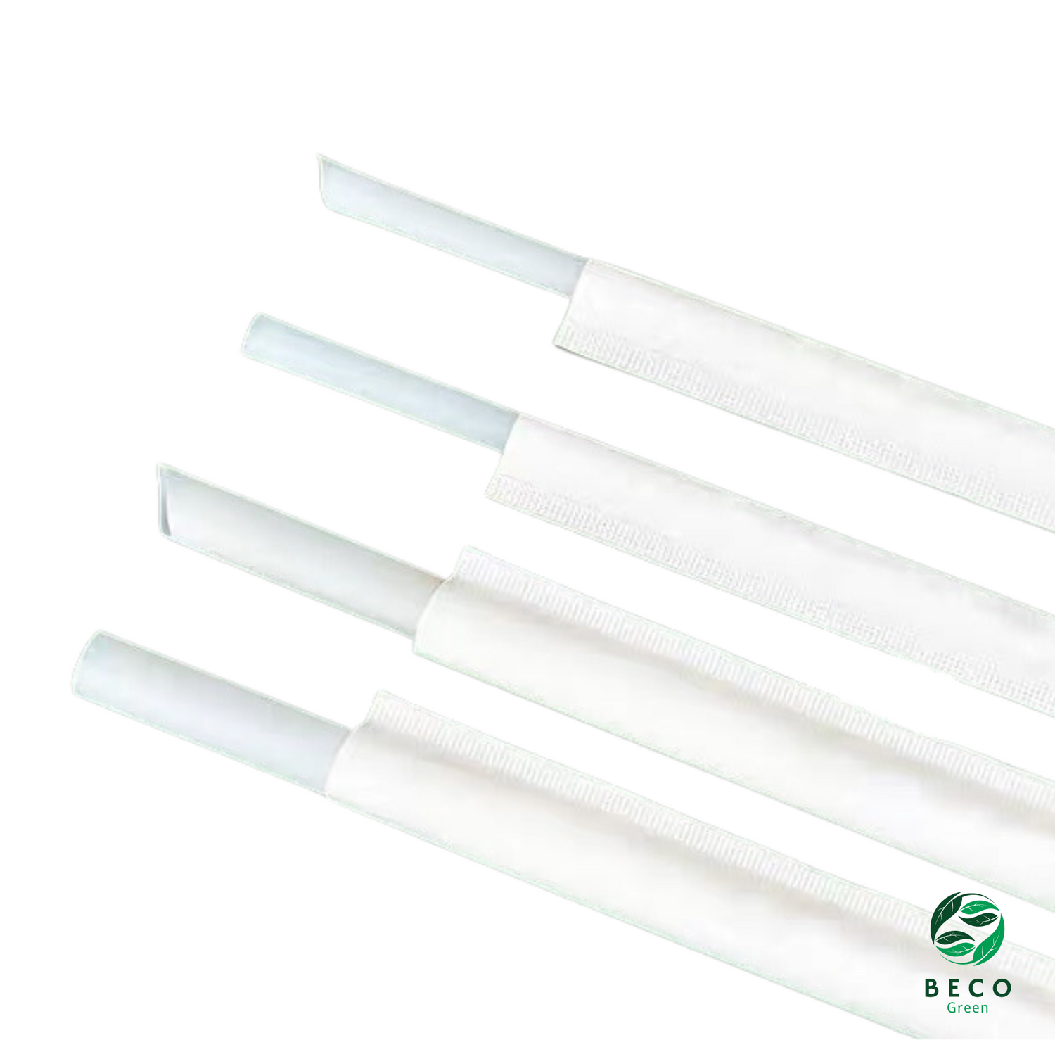 BECO Green Bagasse Fibre Bubble Tea Straws - White - 12MM X 210MM