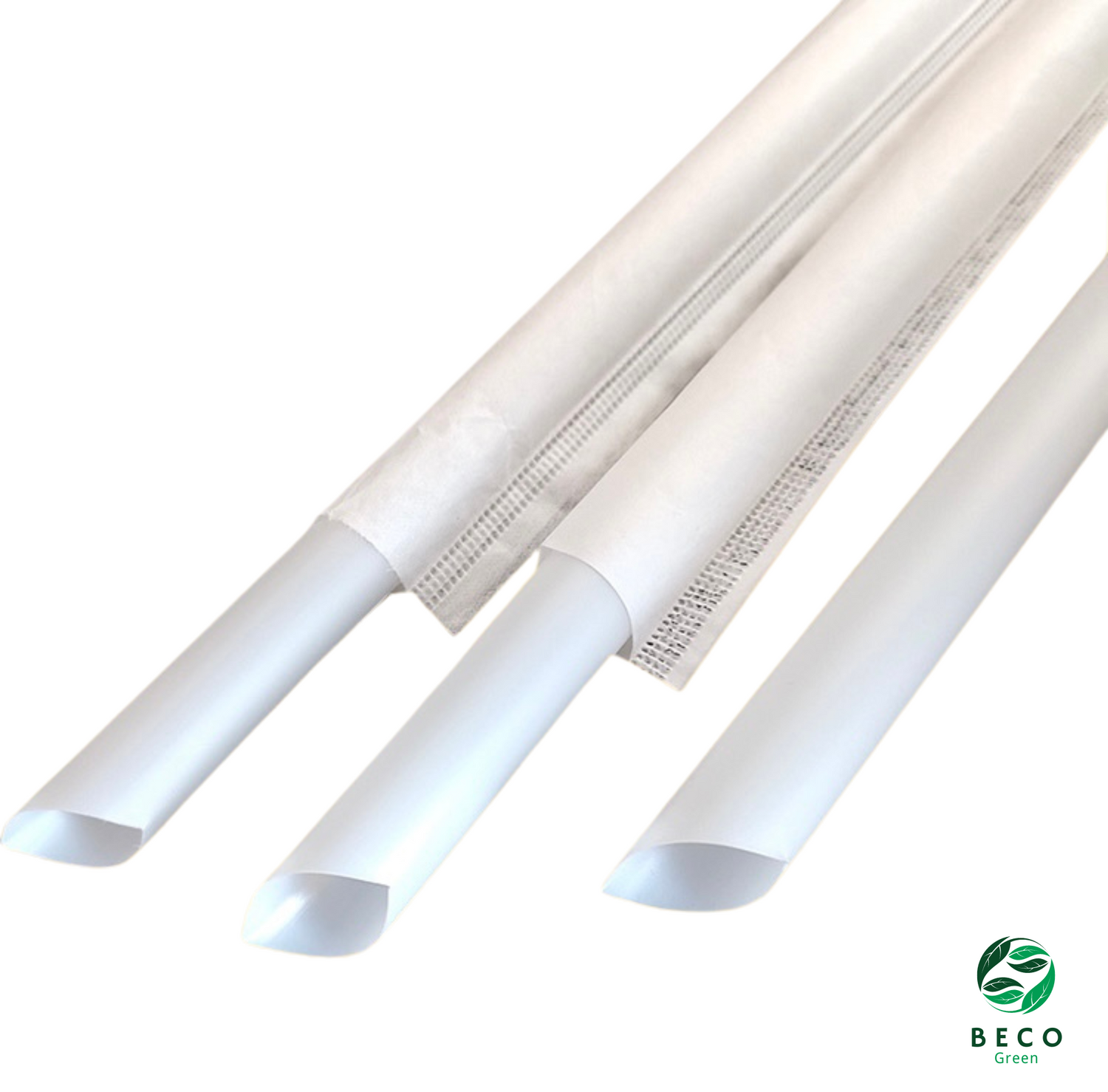 BECO Green Bagasse Fibre Bubble Tea Straws - White - 12MM X 210MM