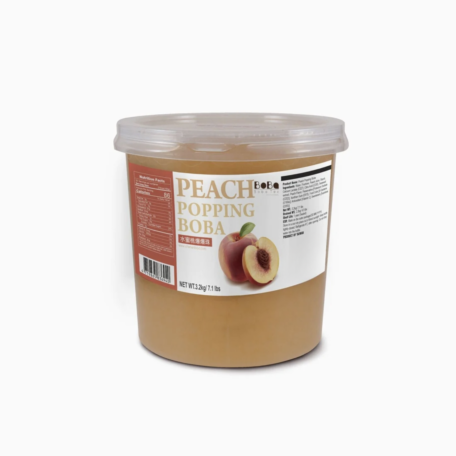 Boba Tea Company Popping Boba - Peach 3.4kg
