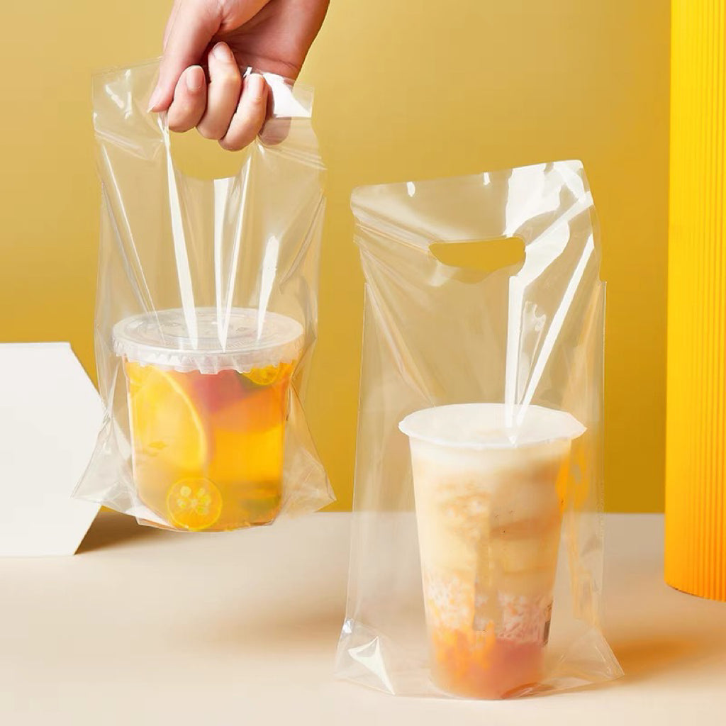 Bubble Tea Clear Drink Cup Plastic Bags