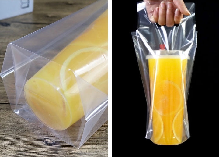 Bubble Tea Clear Drink Cup Plastic Bags