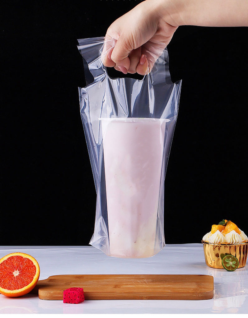 Bubble Tea Clear Drink Cup Plastic Bags