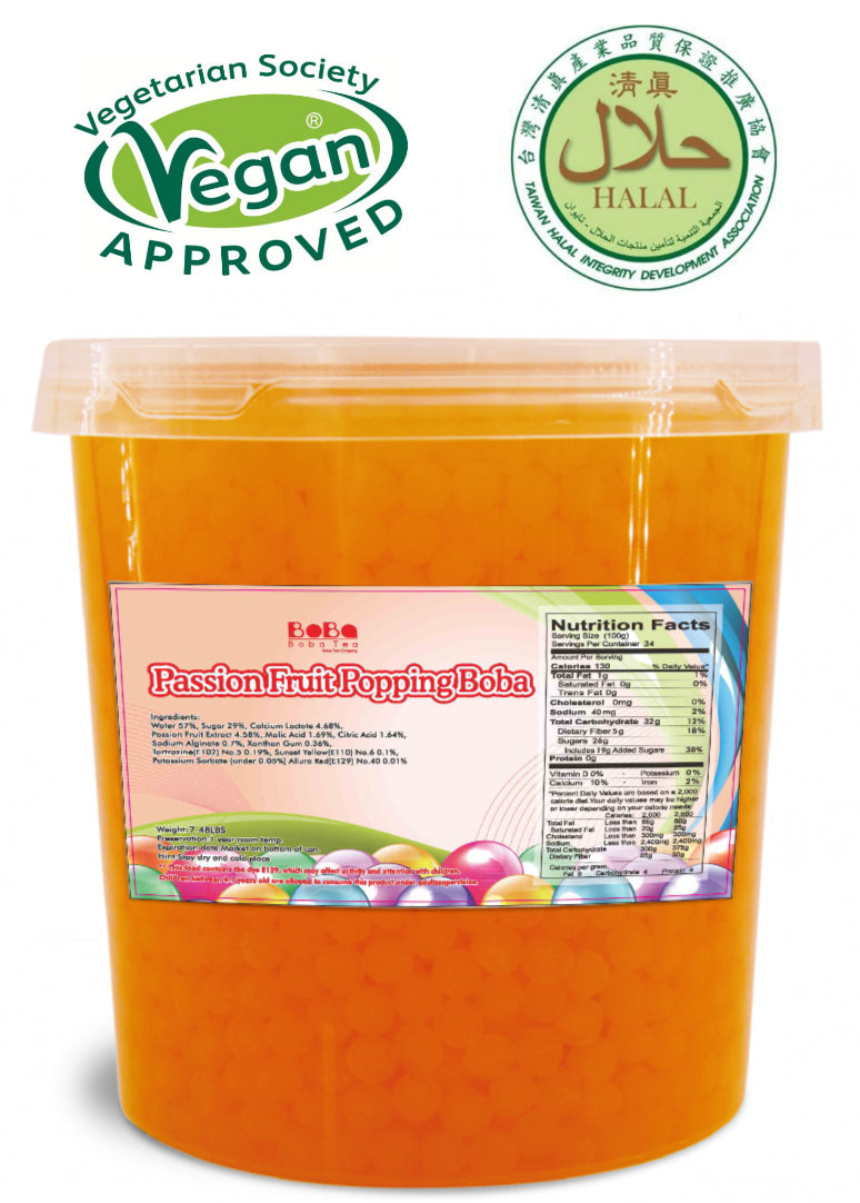 Boba Tea Company Popping Boba - Passion Fruit 3.4kg