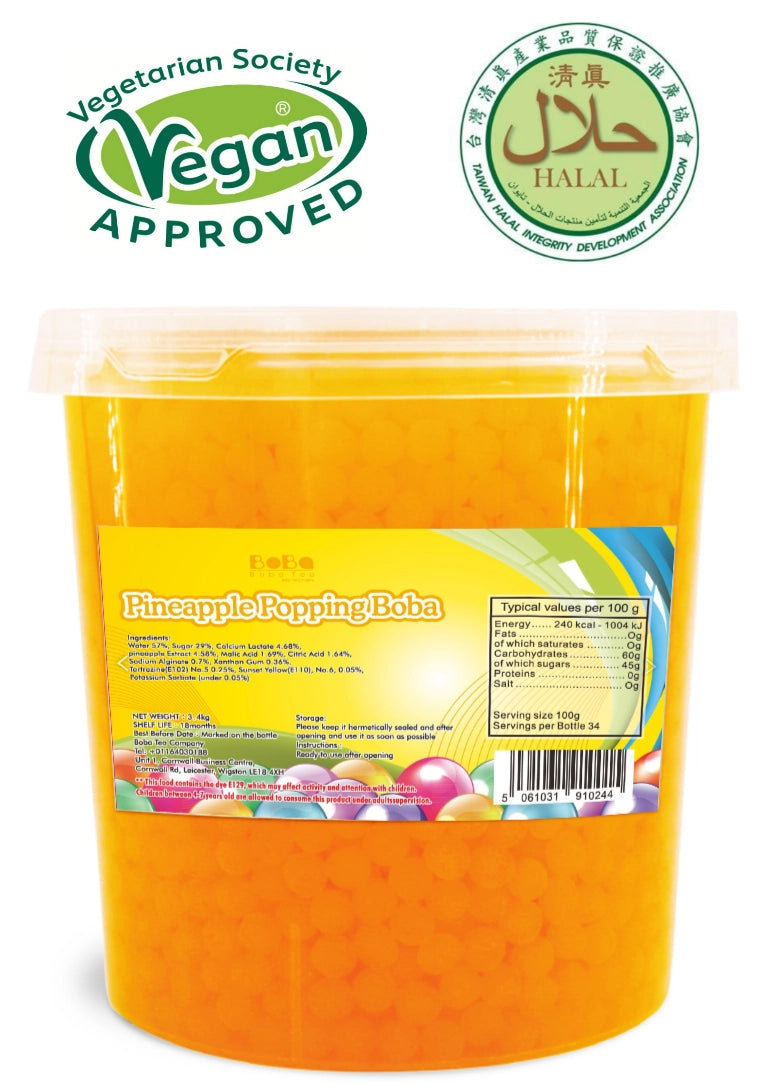 Boba Tea Company Popping Boba - Pineapple 3.4kg