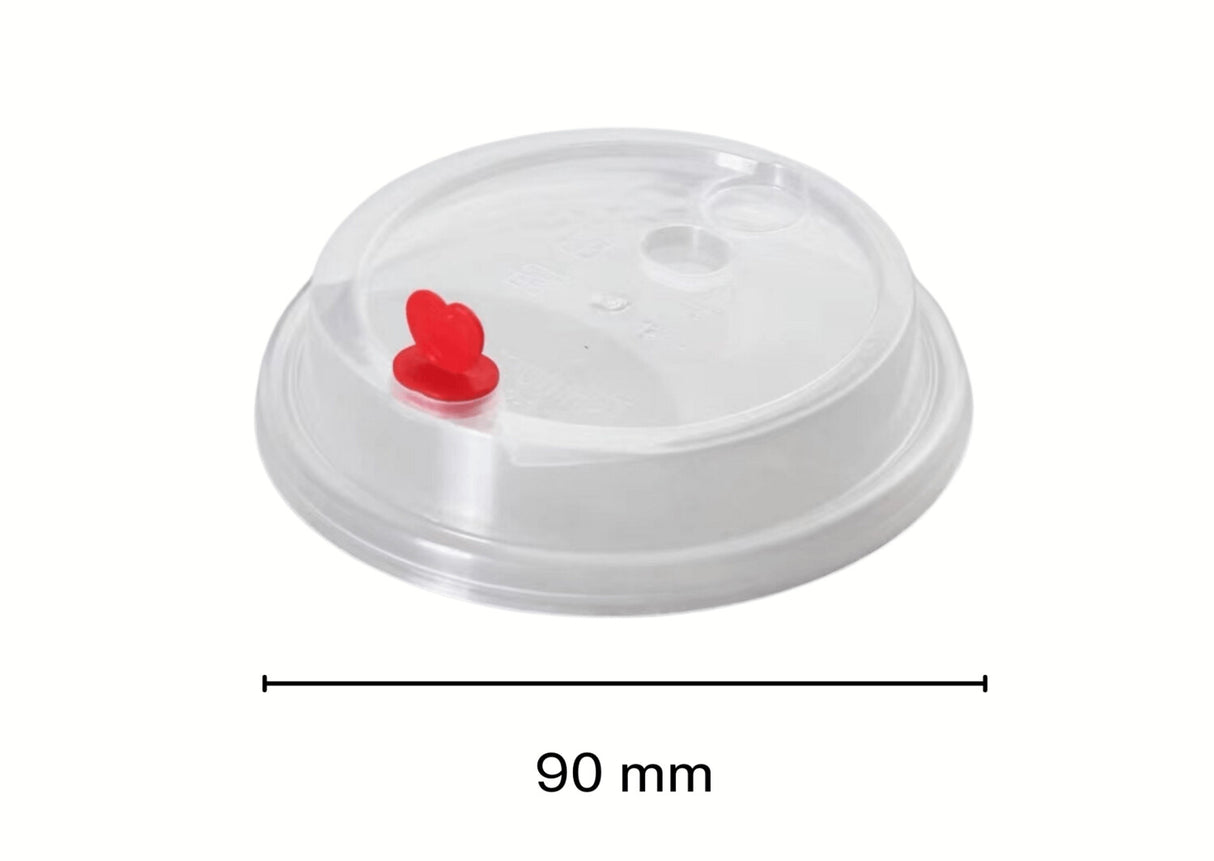 90mm PP Clear Skinny Lids - 1000pcs