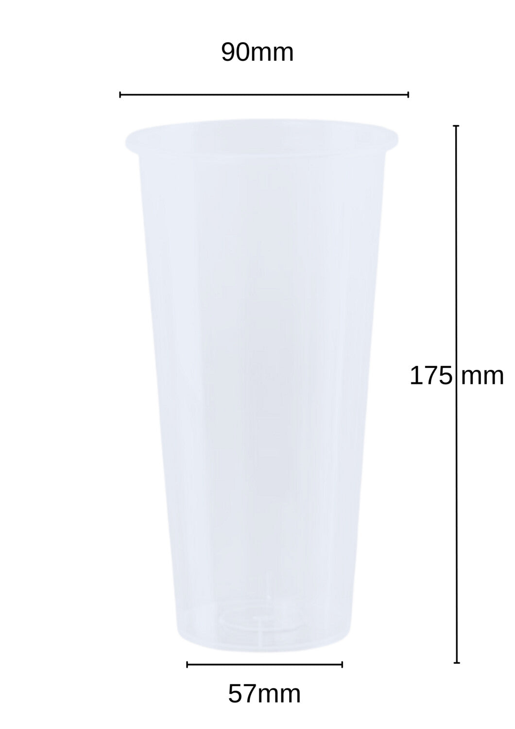 700ML Bubble Tea Hard Premium PP 90mm Cups - 500pcs