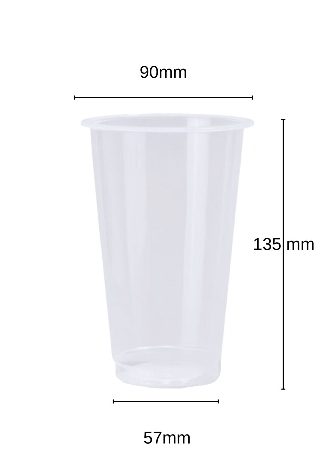 500ML Bubble Tea Hard Premium PP 90mm Cups - 500pcs