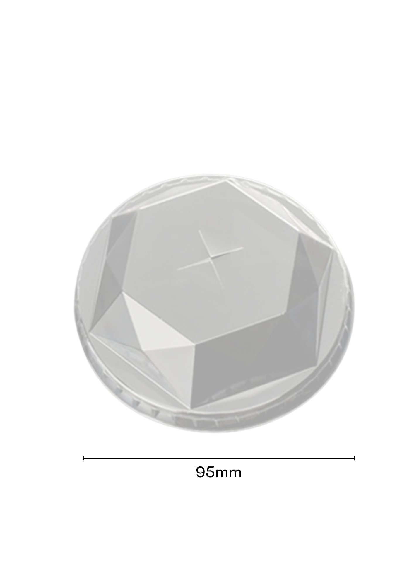 95mm PP Diamond cup Lids - 1000pcs