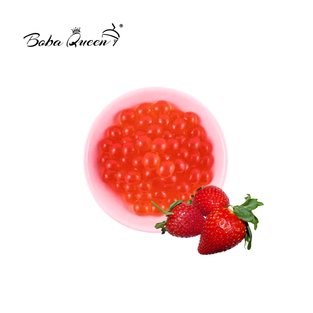 Boba Queen Strawberry Popping Boba 3.2kg BOBA TEA COMPANY