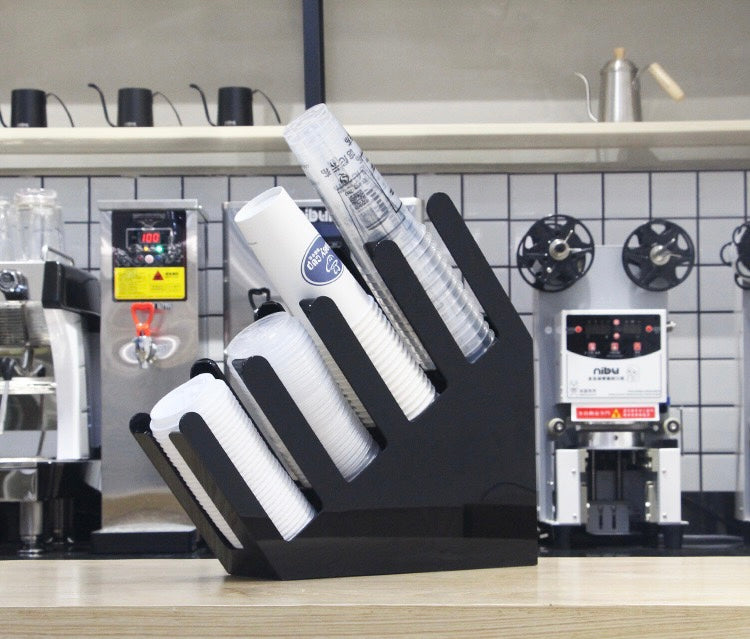 4 Stacks Paper Cup Lid Holder - Front View