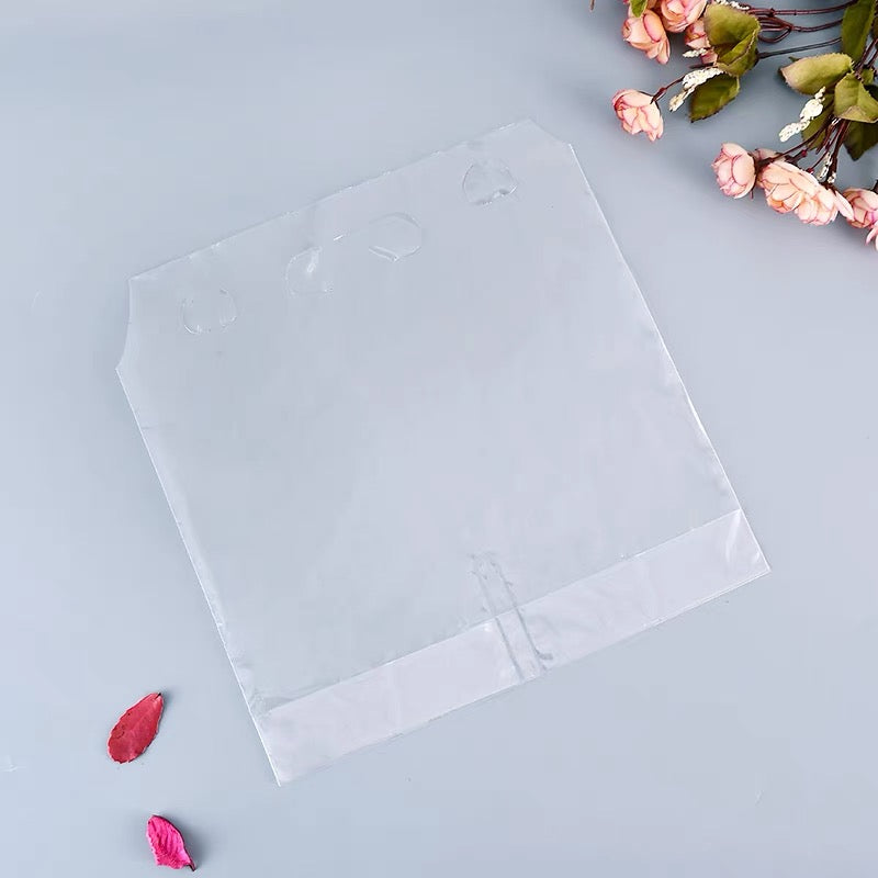 Close-up of Clear Plastic Drink Bags