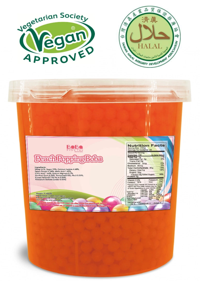 Boba Tea Company Popping Boba - Peach 3.4kg