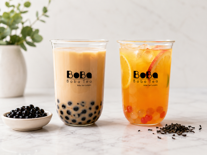 Classic milk tea and fruit tea with tapioca pearls and popping boba — Boba Tea Company