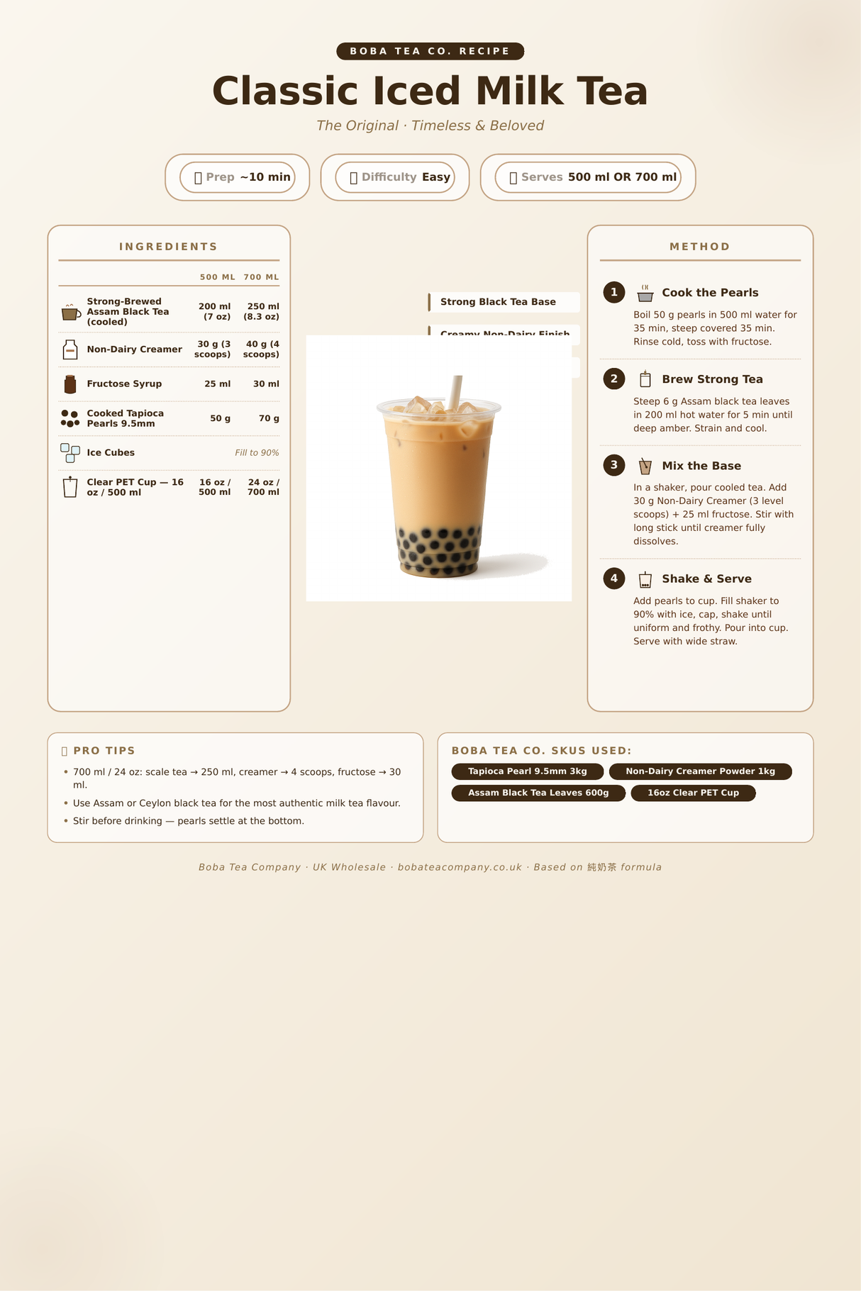 Recipe classic-iced-milk-tea: How to make Classic Iced Milk Tea using Boba Tea Company Assam Black Tea Leaves - 600g