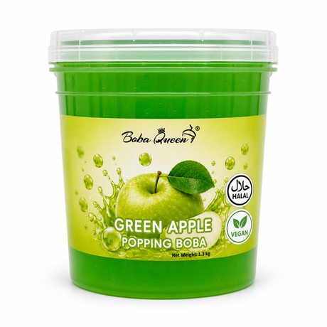 Boba Queen Green Apple Popping Boba 1.3kg white background product image
