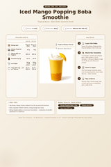 Recipe iced-mango-popping-boba-smoothie: How to make Iced Mango Popping Boba Smoothie using Boba Tea Company Mango Jam - 4kg