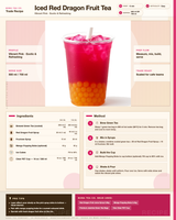Recipe iced-red-dragon-fruit-tea: How to make Iced Red Dragon Fruit Tea using Boba Tea Company Red Dragon Fruit Juice Syrup - 2.5kg
