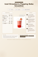 Recipe iced-strawberry-popping-boba-smoothie: How to make Iced Strawberry Popping Boba Smoothie using Boba Tea Company Popping Boba - Strawberry 3.4kg
