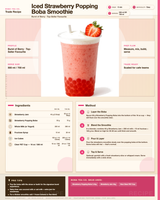 Recipe iced-strawberry-popping-boba-smoothie: How to make Iced Strawberry Popping Boba Smoothie using Boba Tea Company Popping Boba - Strawberry 3.4kg