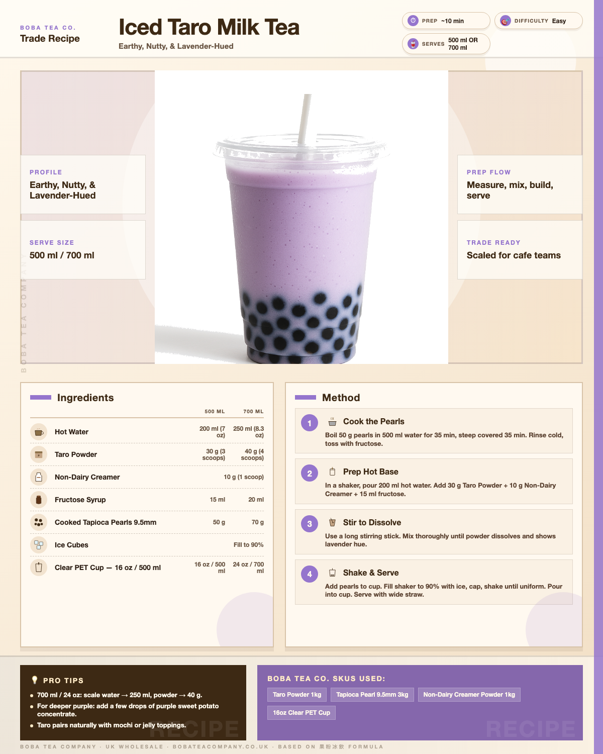 Recipe iced-taro-milk-tea: How to make Iced Taro Milk Tea using Boba Tea Company Taro Powder - 1kg