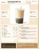 Recipe iced-vanilla-milk-tea: How to make Iced Vanilla Milk Tea using Boba Tea Company Vanilla Powder - 1kg