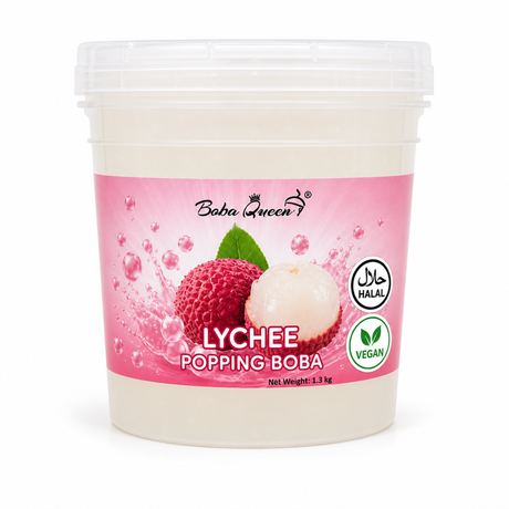 Boba Queen Lychee Popping Boba 1.3kg white background product image
