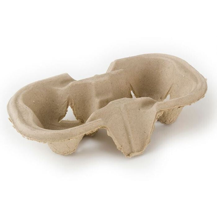 Eco Moulded Pulp 2-Cup Carrier