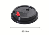 90mm PP Black Skinny Lids (1000 pcs)
