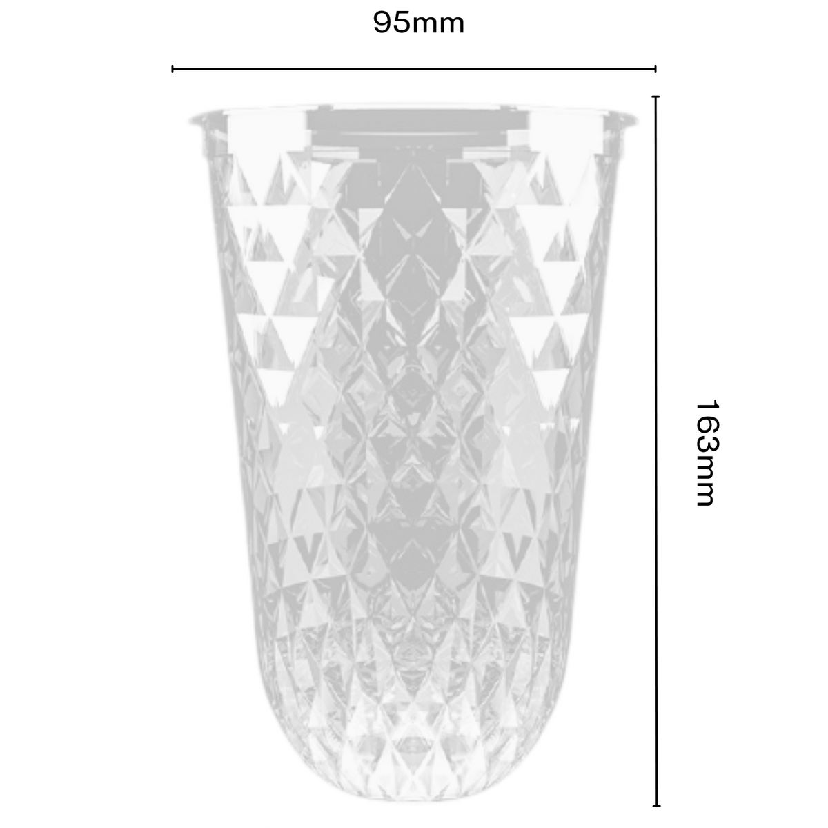 95mm PP 700ml Diamond Cups (1000pcs) | UK Wholesale | Boba Tea Co ...
