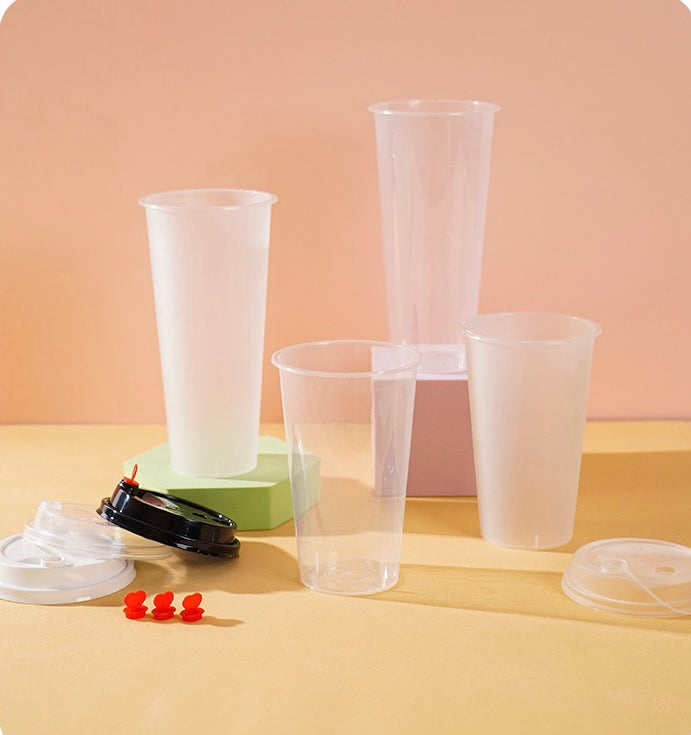 500ML Bubble Tea Hard Premium PP 90mm Cups - 500pcs